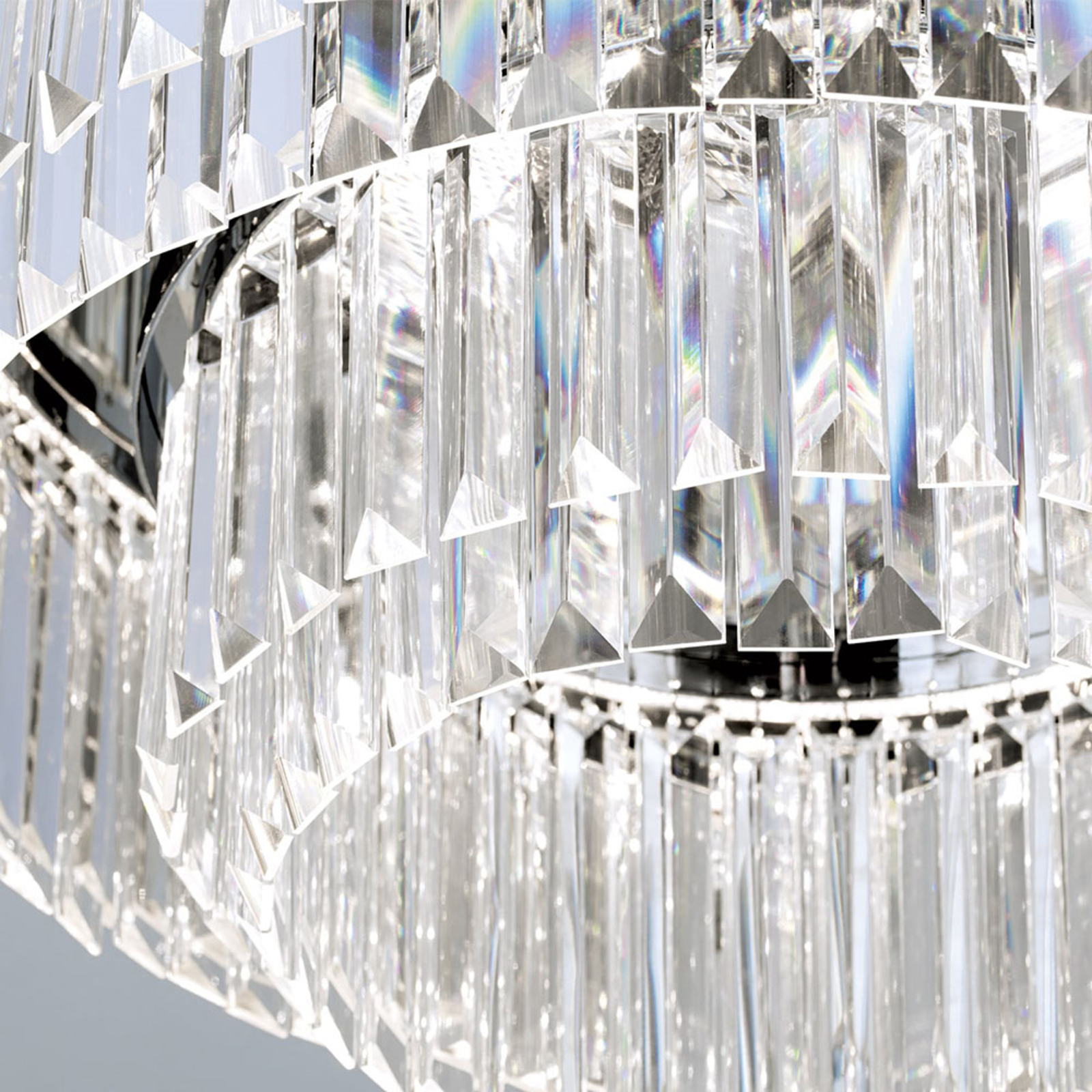 Prism LED stropna svjetiljka, krom, Ø 55 cm