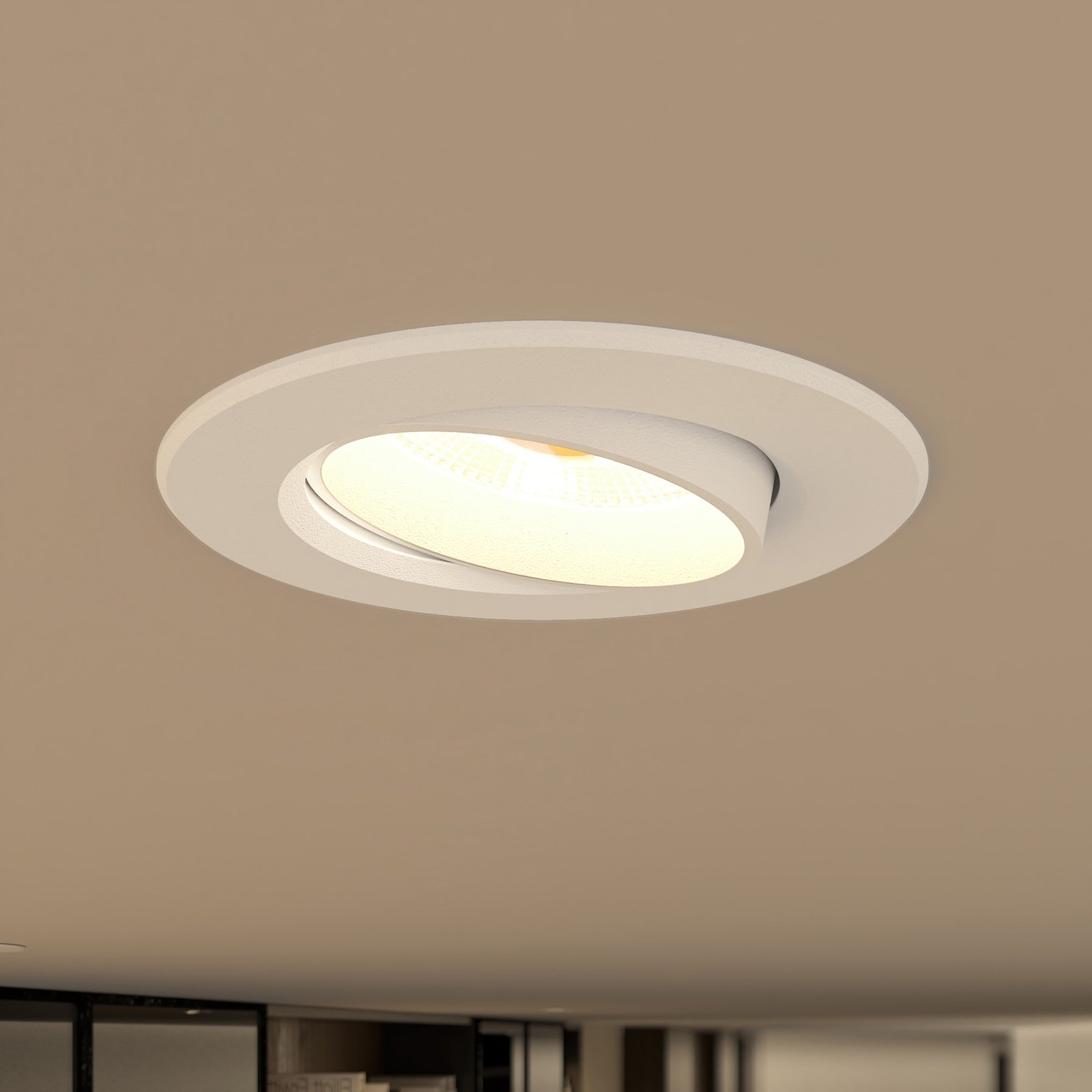 Prios Shima LED-downlight, hvit, 3 000 K, 7 W