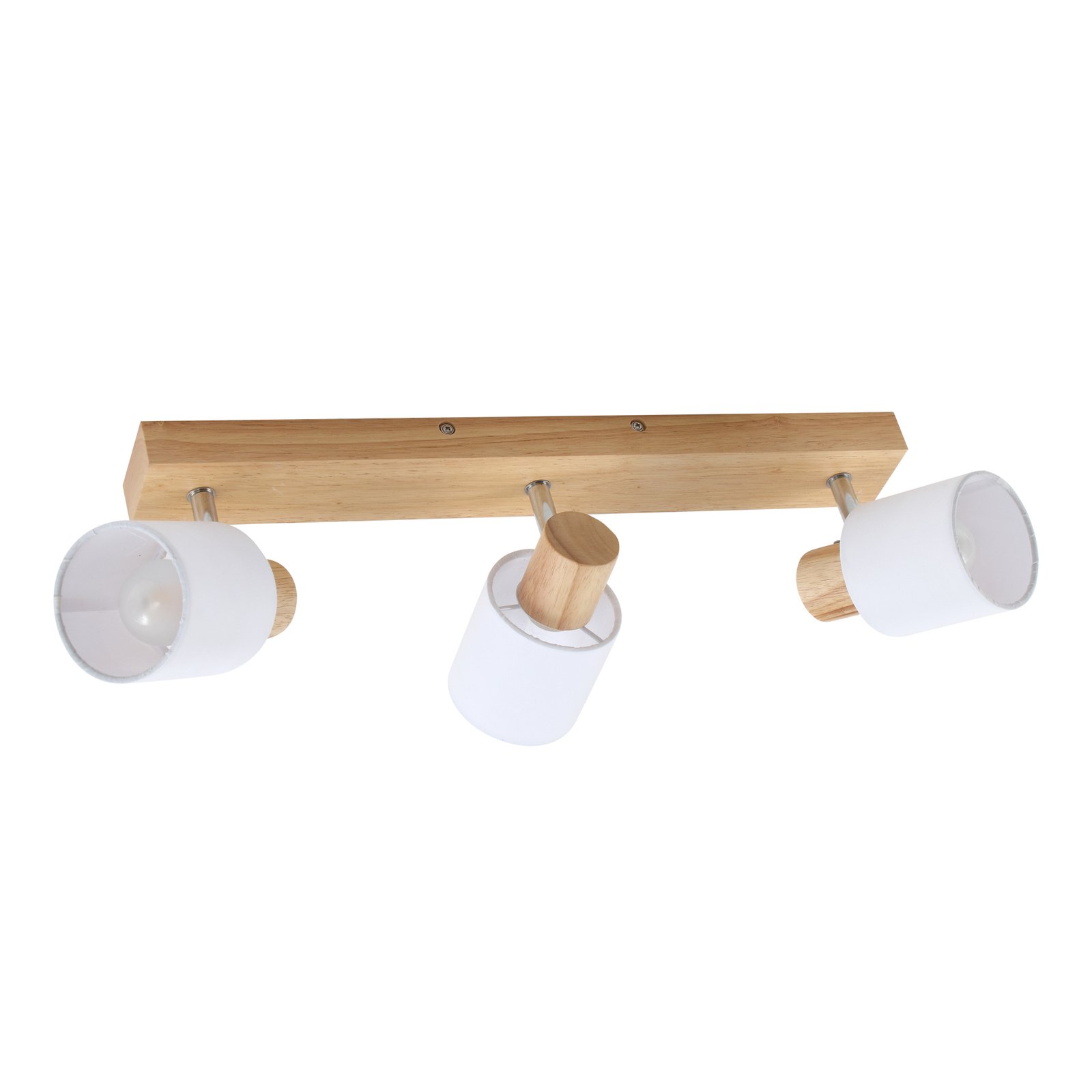 Lindby spot pour plafond Wanessa, 3 lampes, bois, blanc, E14