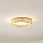 Lindby LED ceiling light Eilif, bamboo, white, Ø 40 cm