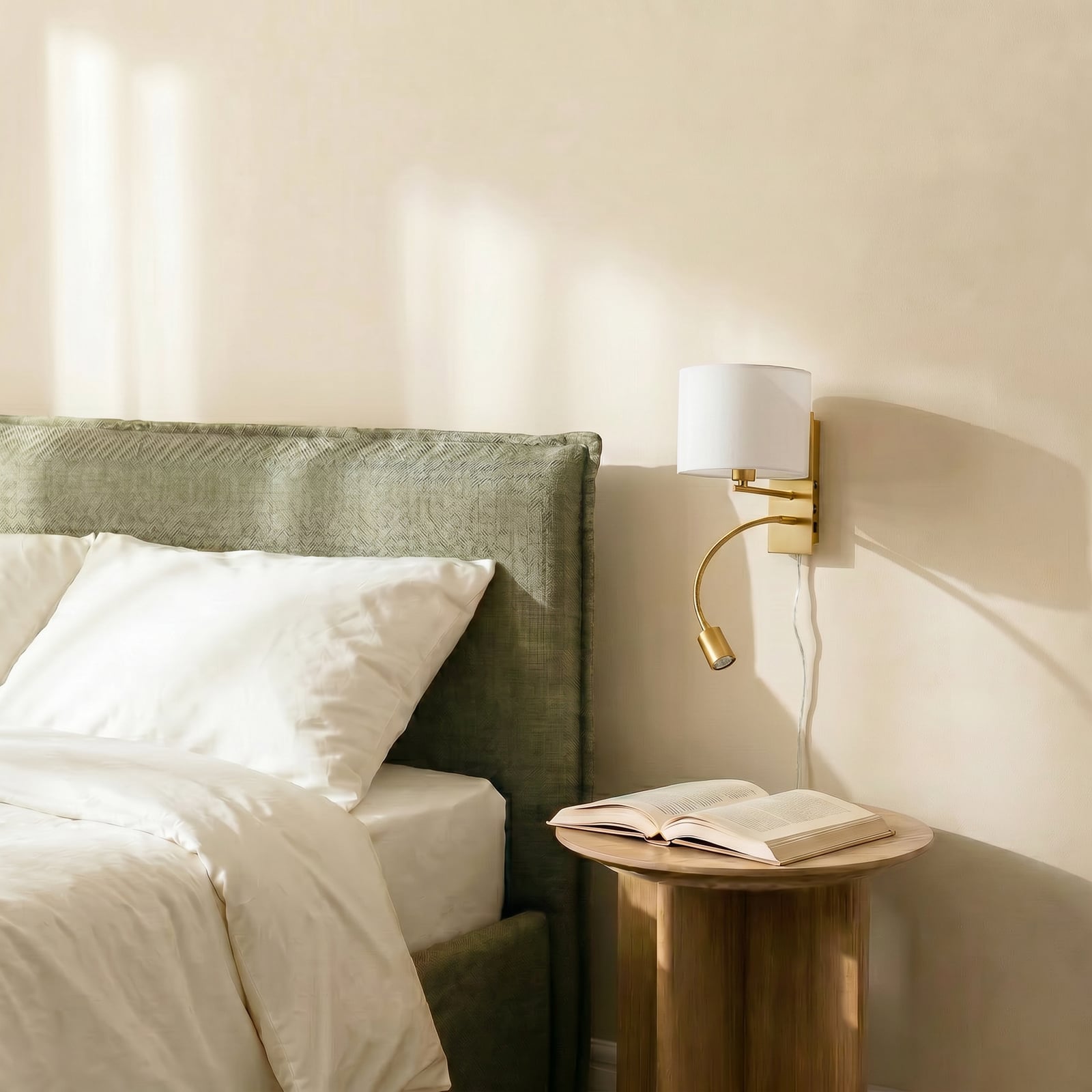 Lampa ścienna Lindby Florens, mosiądz, lampka do czytania LED, 23,5 cm