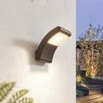 Aplique de exterior Lindby LED Radane, gris oscuro, angular, IP54