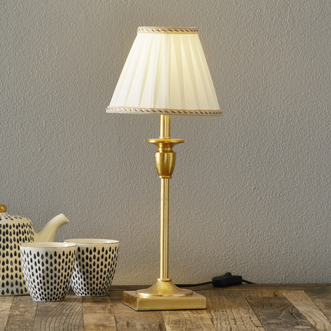 Stilfull bordslampa DONATA med plisséskärm