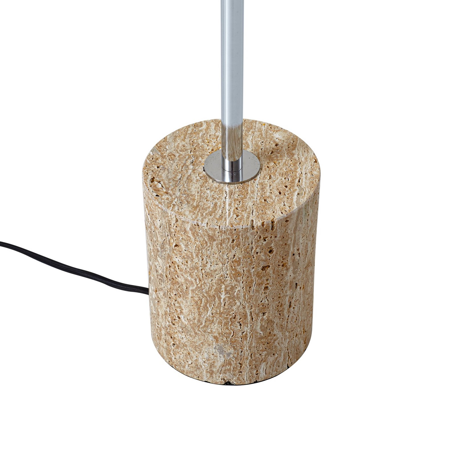 Branford Stehleuchte, beige, Retro, Metall/Travertin - Lindby Branford Stehleuchte, beige, Retro, Metall/Travertin - Lindby