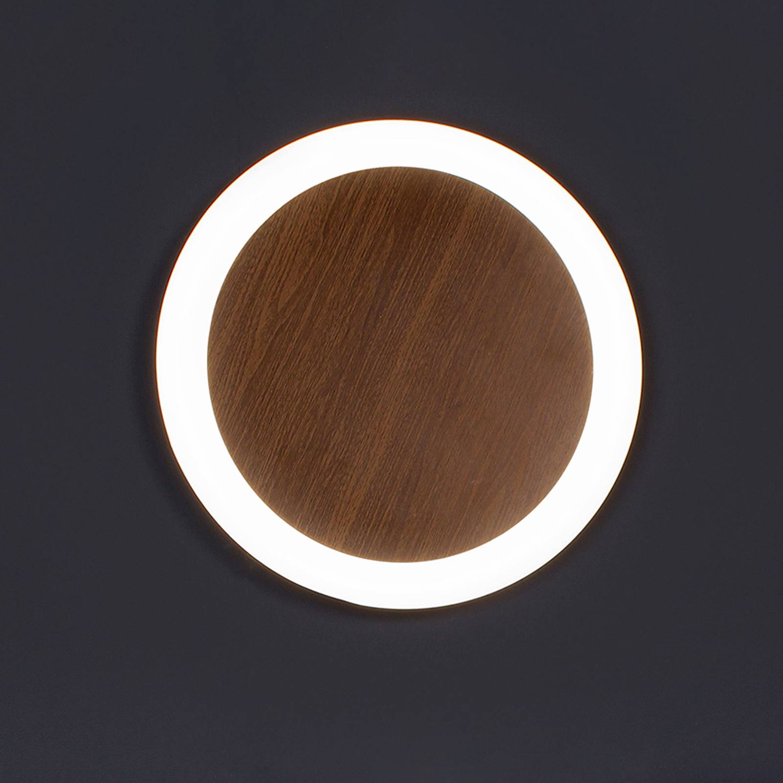 LED nástenné svietidlo Morton 3-Step-dim s efektom dreva 30 cm