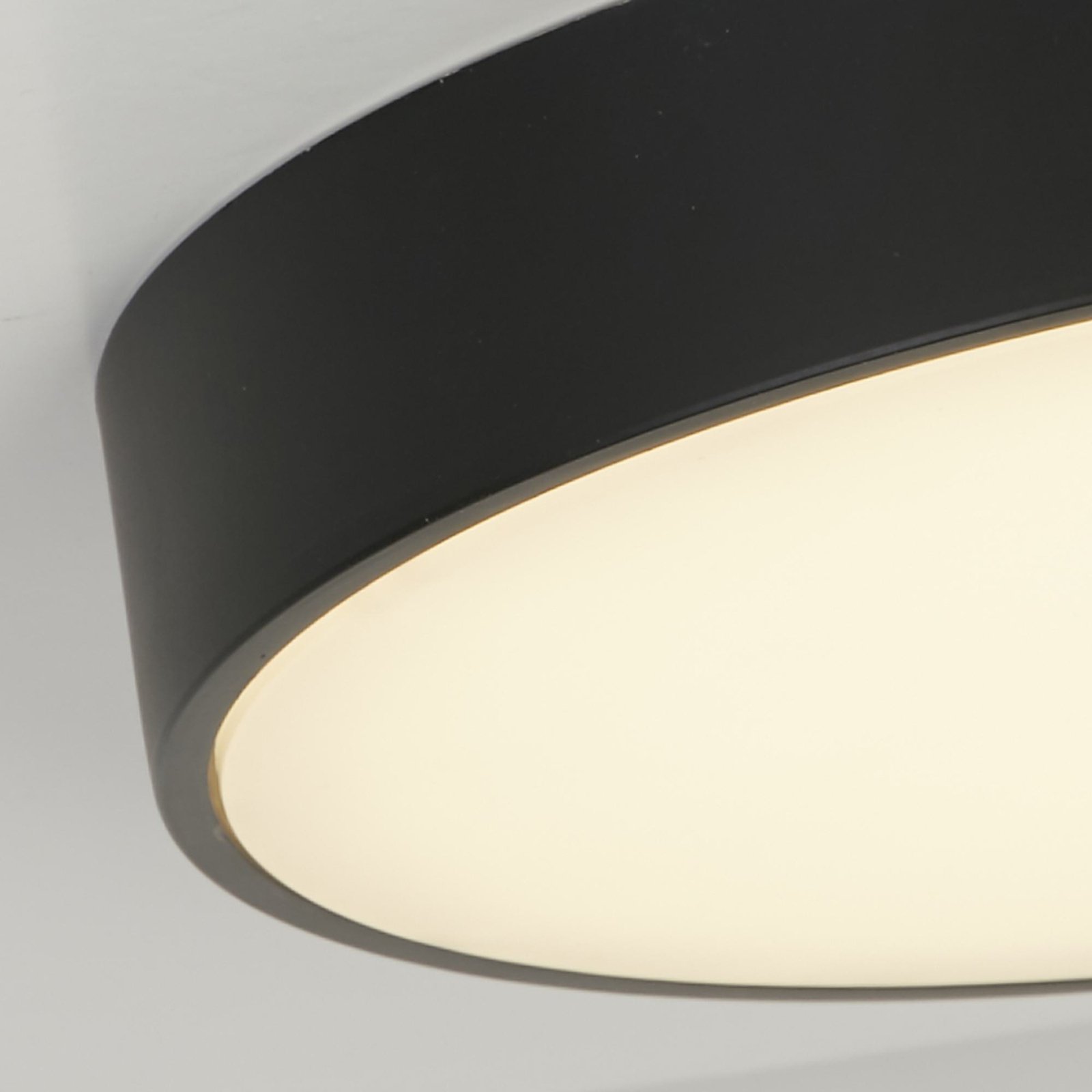 Palma LED plafondlamp, zwart, Ø 25 cm, staal/acryl