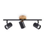 Xiomara 3 Plafonnier Black/Light Wood - Lindby