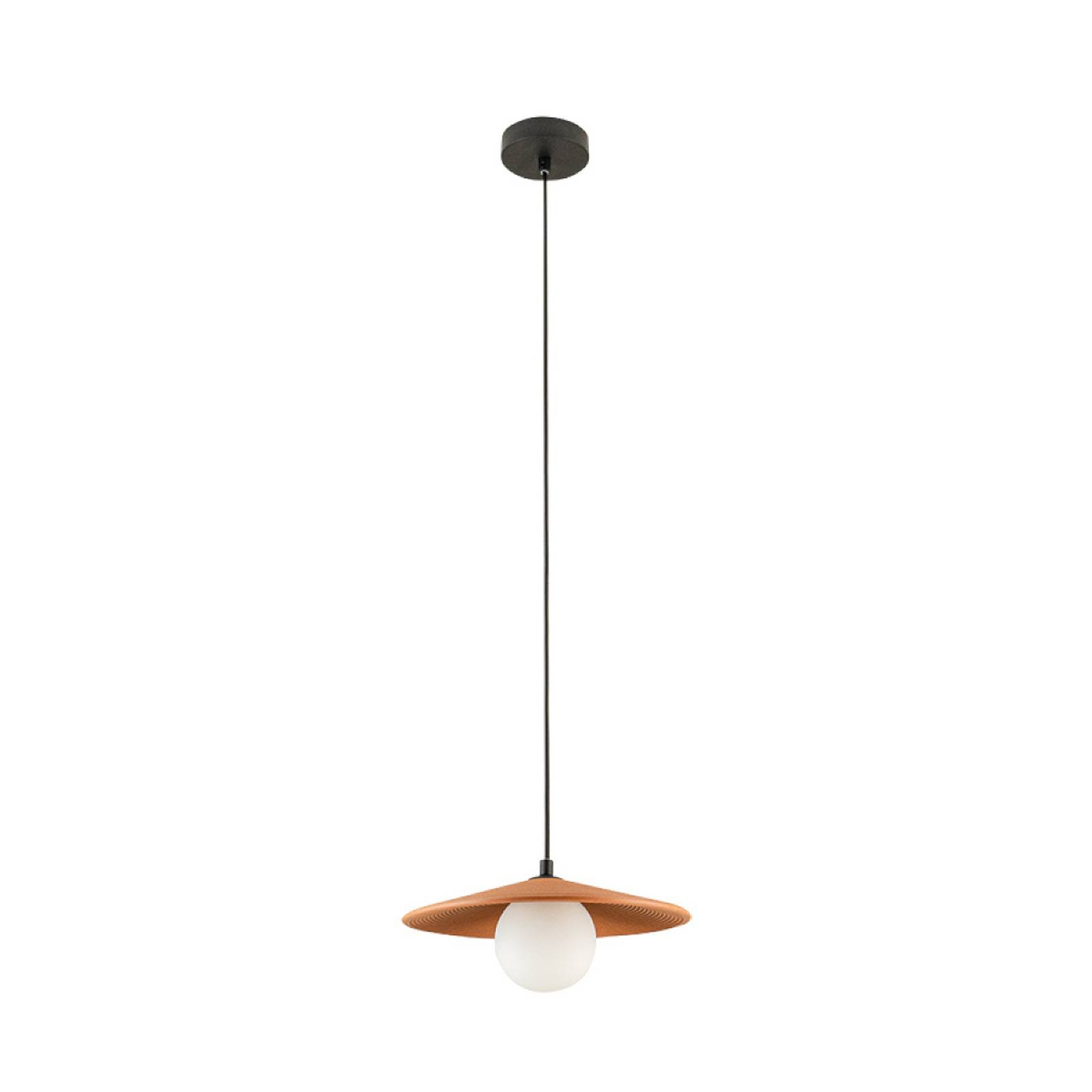 Hängeleuchte 2598, terrakotta, Ø 29 cm, Ton/Glas, G9