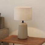 Capalbio table lamp, sand base/white lampshade