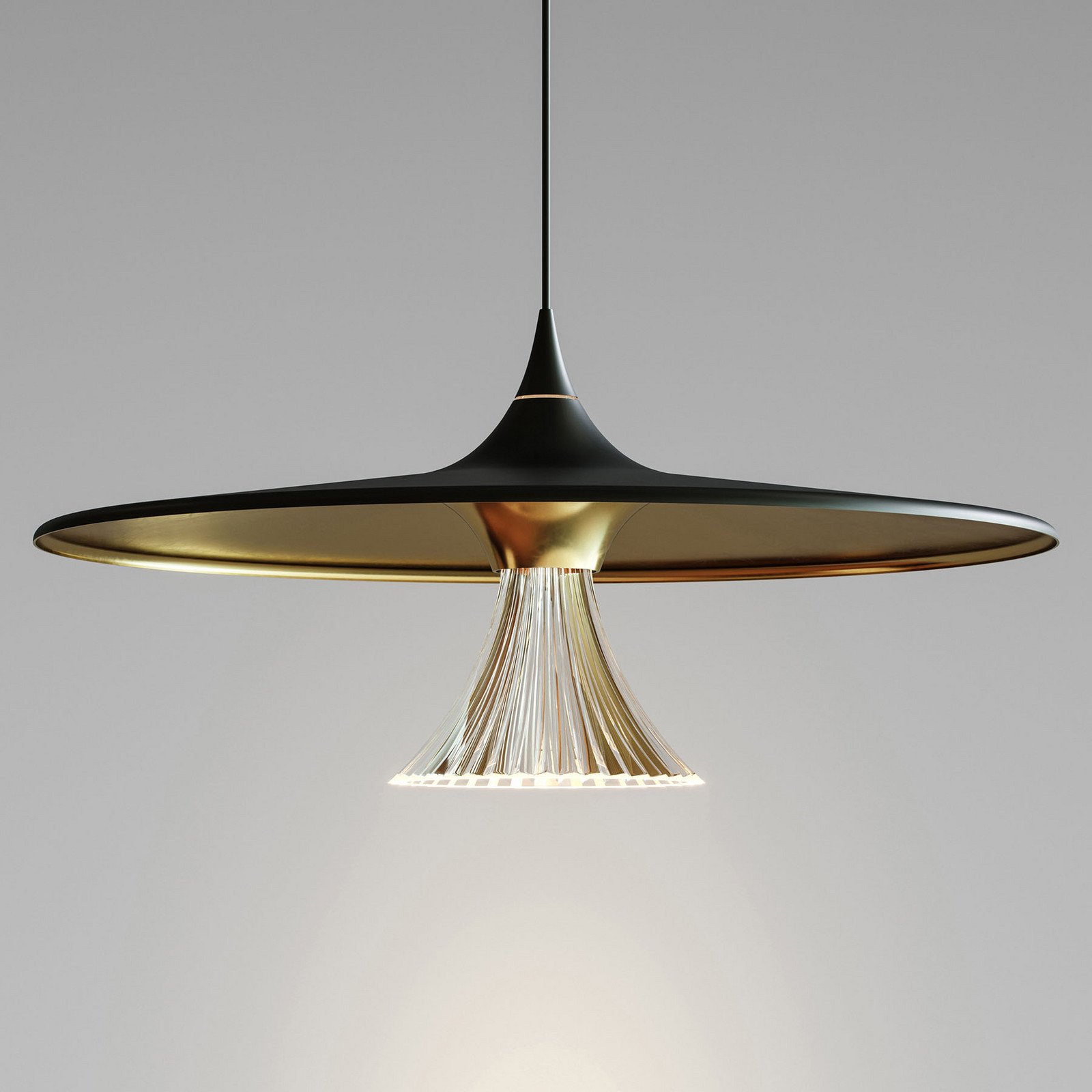 Artemide Ipno lampă suspendată LED negru și auriu - Camera de zi / sufragerie - modern - negru aur transparent - Metal