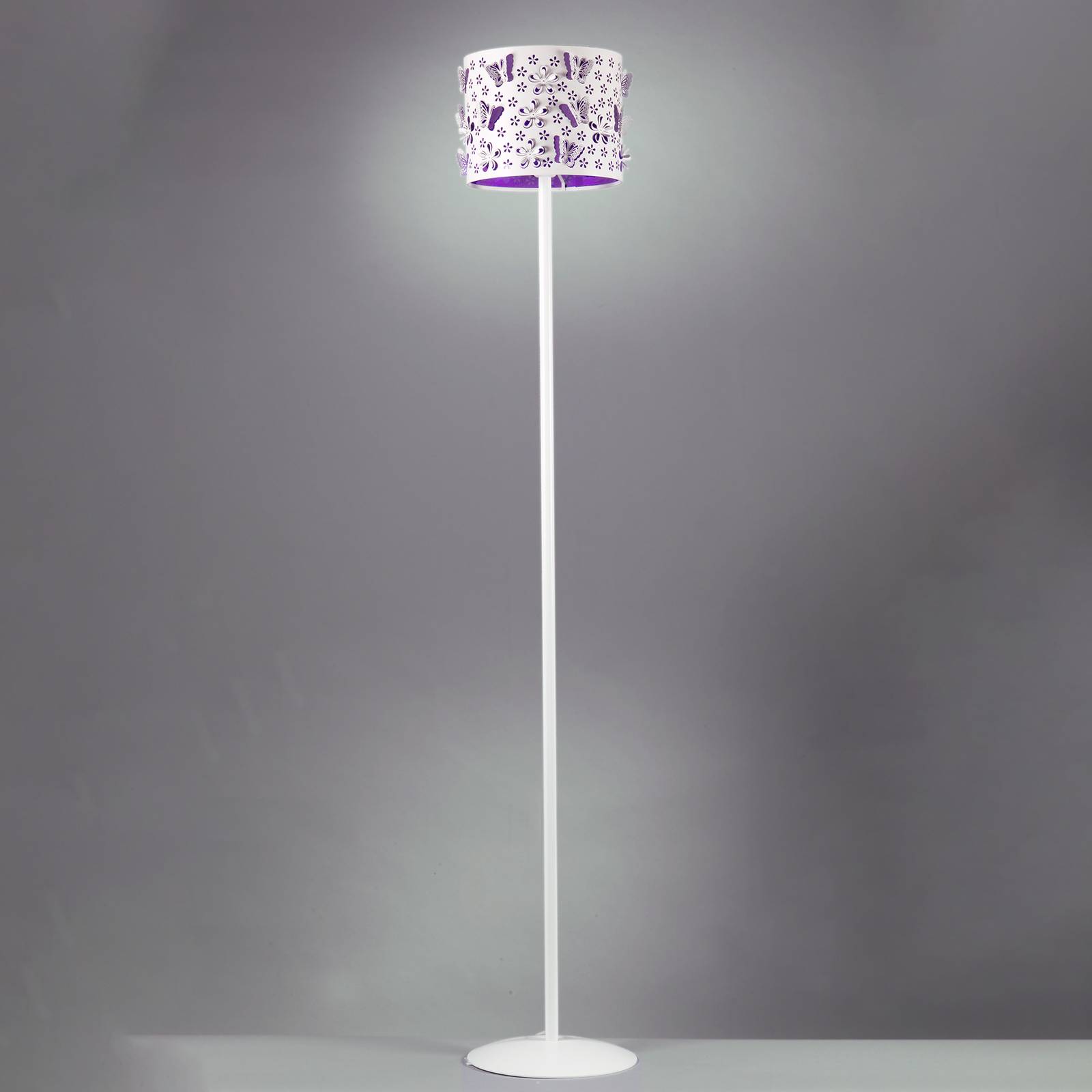 Lampa stojąca Titilla biała, wewnątrz fioletowa