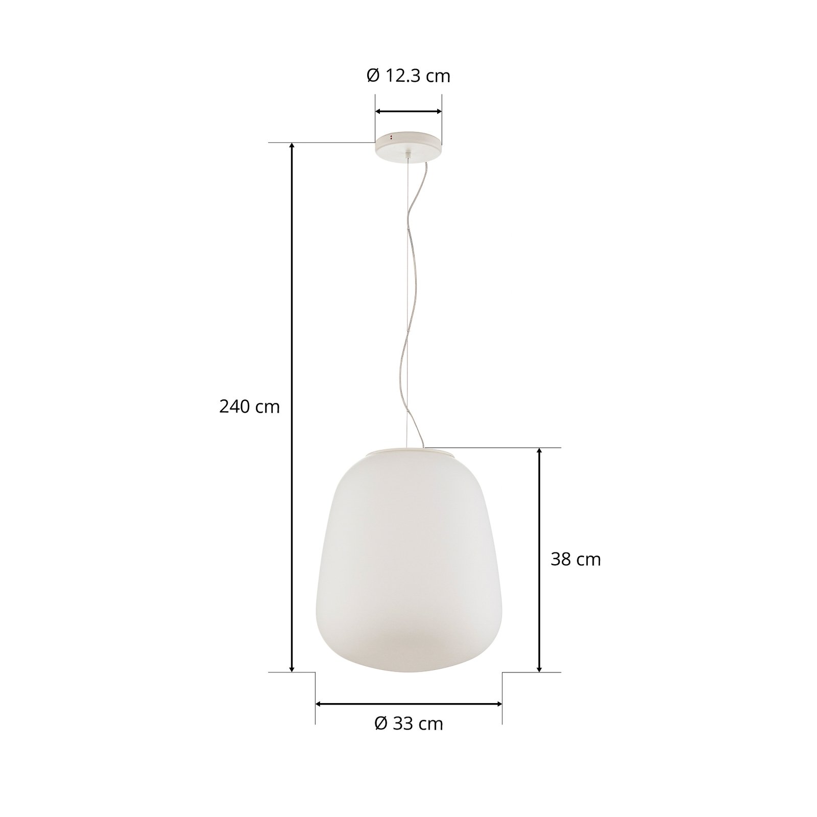 Fabbian Lumi Baka szklana lampa wisząca, Ø 33 cm