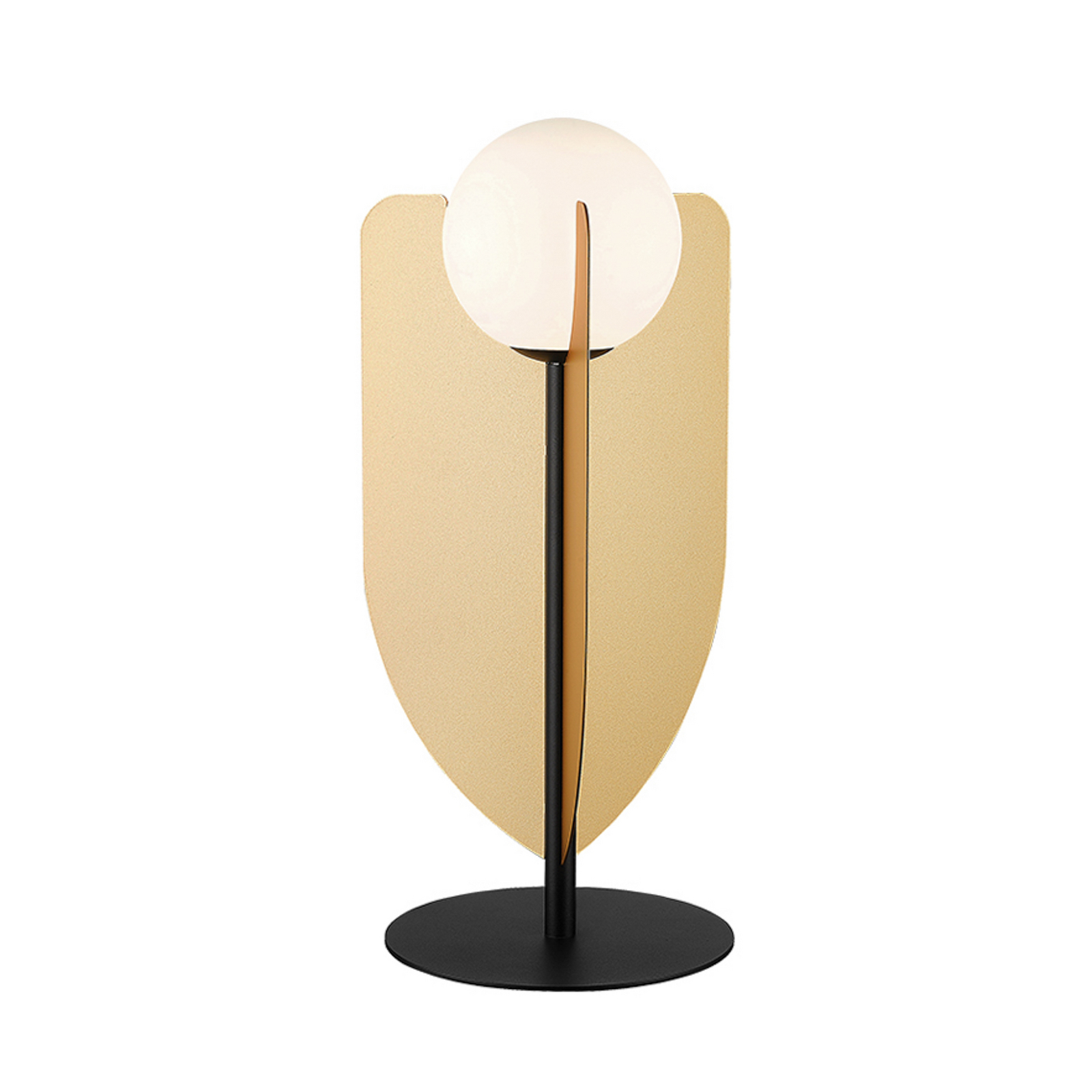 Tischlampe Fedora, Höhe 42 cm, goldfarben, Metall/Glas