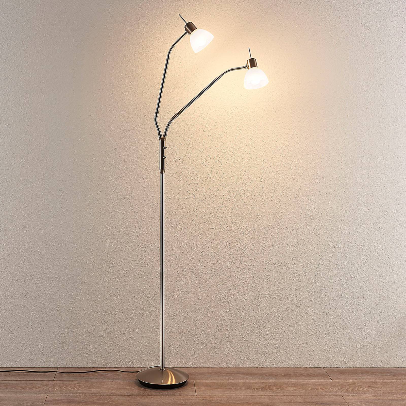 Lampa stojąca Gwendolin, kolory niklu, 2-pkt.