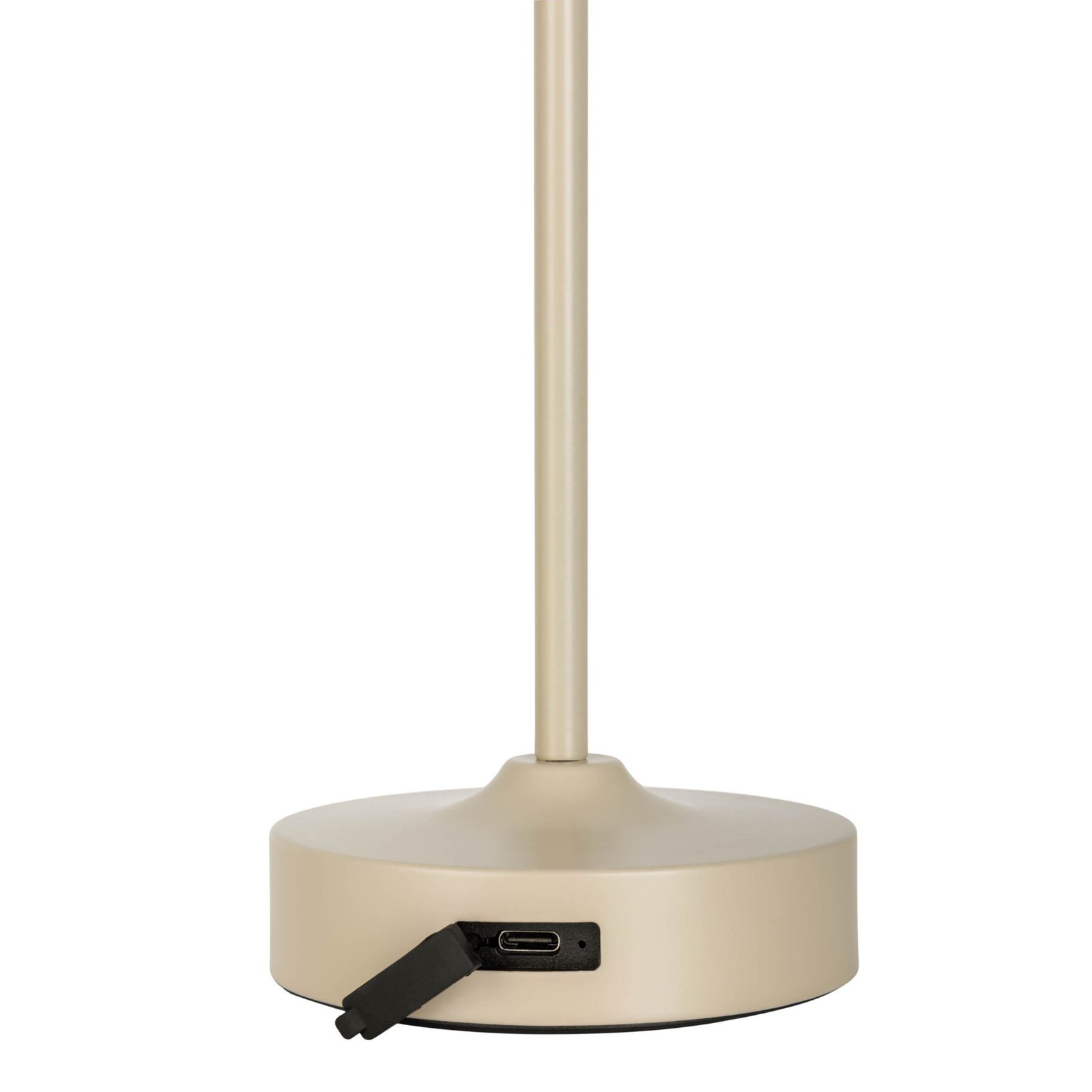 Lámpara de mesa LED recargable Pina beige Altura 27,8cm Metal/cristal