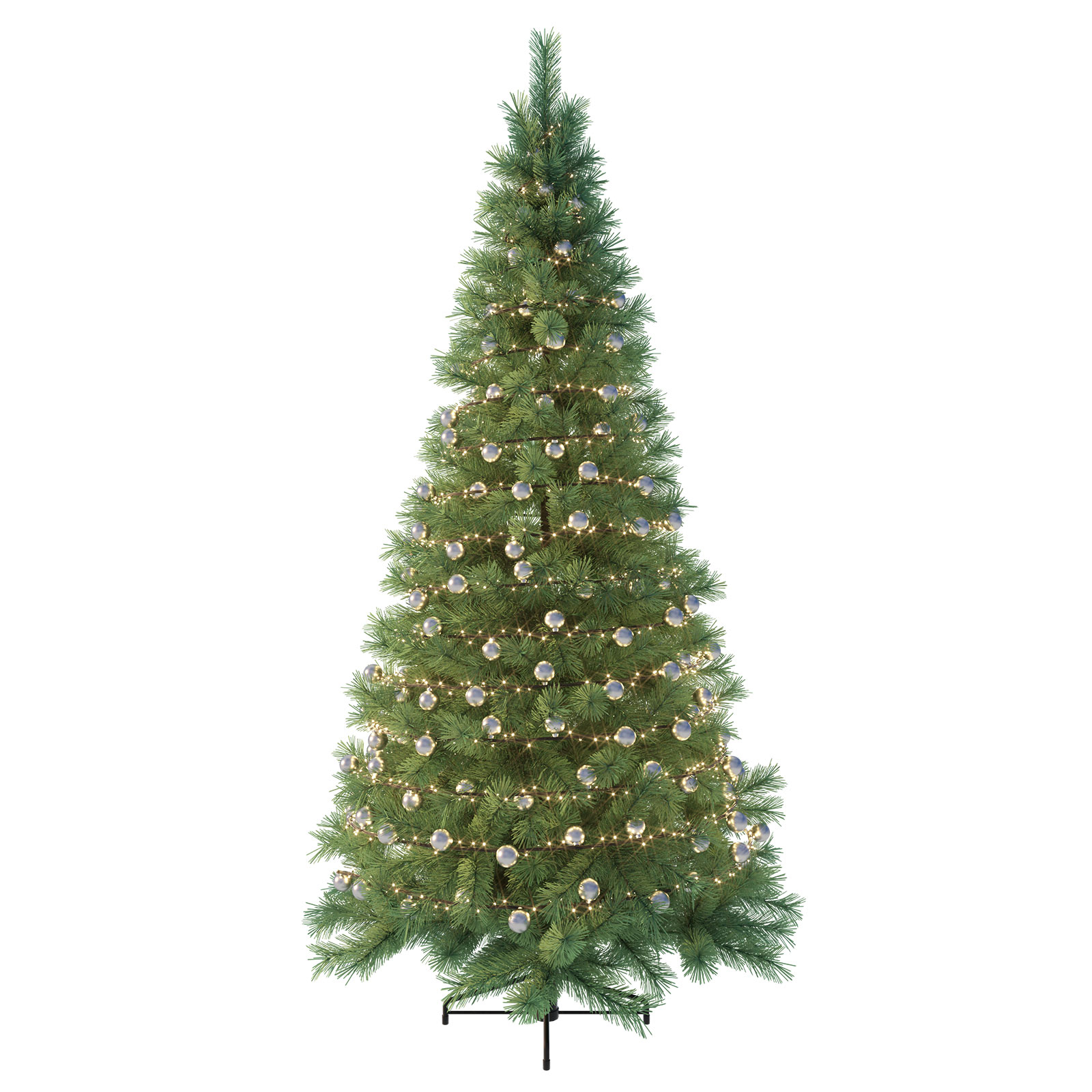 LED-Lichterkette 2in1, Frosty silver