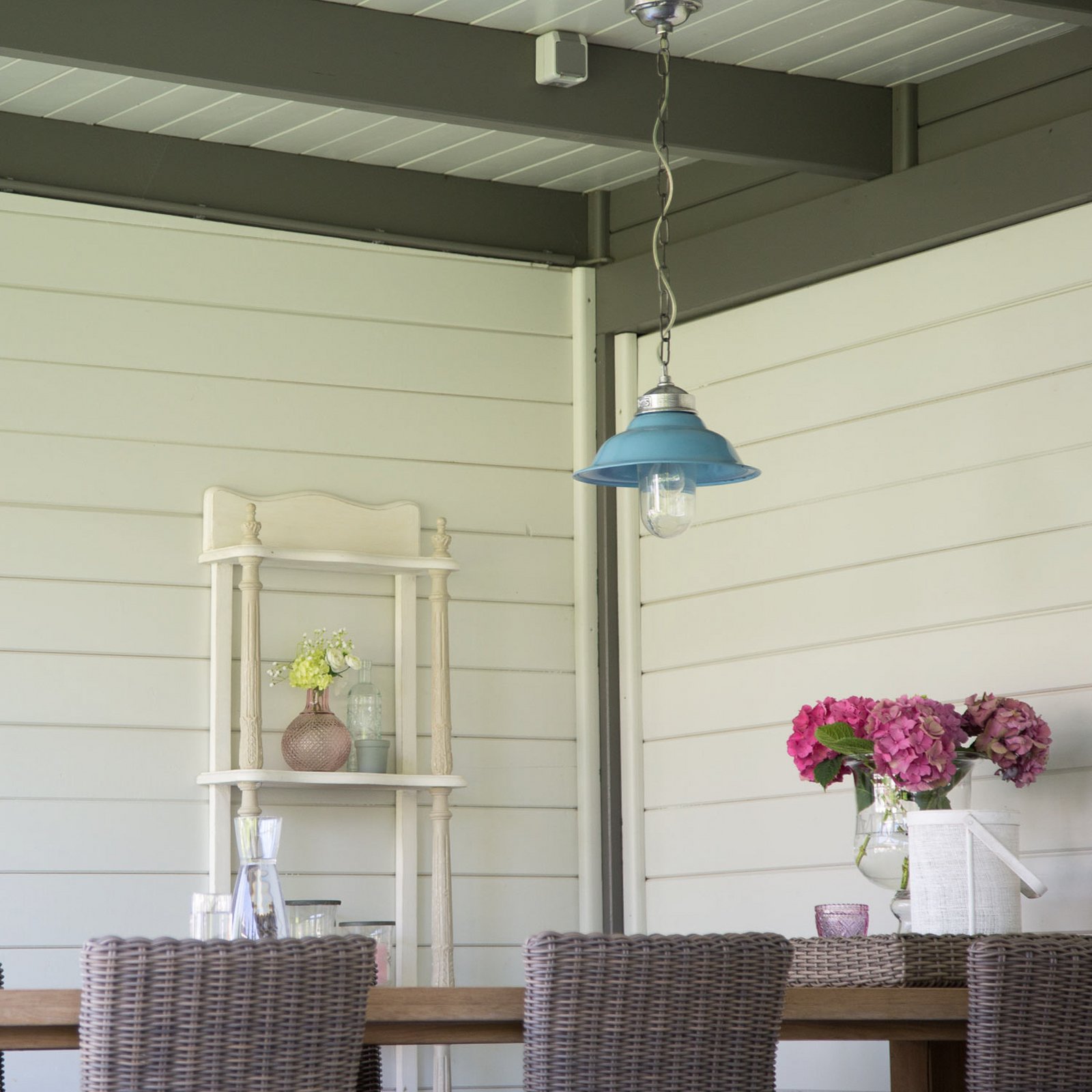 Lampada sospensione vintage Porto Fino, blu