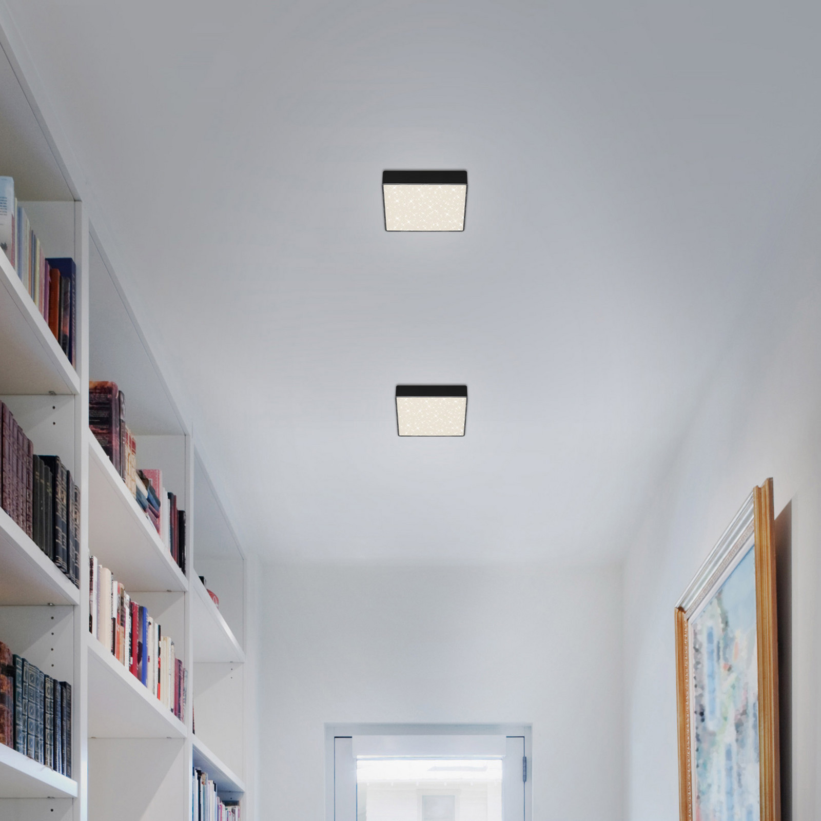 Briloner Plafonieră LED Flame Star 157 x 157 cm negru - Camera de zi / sufragerie - modern - negru satinat - Metal