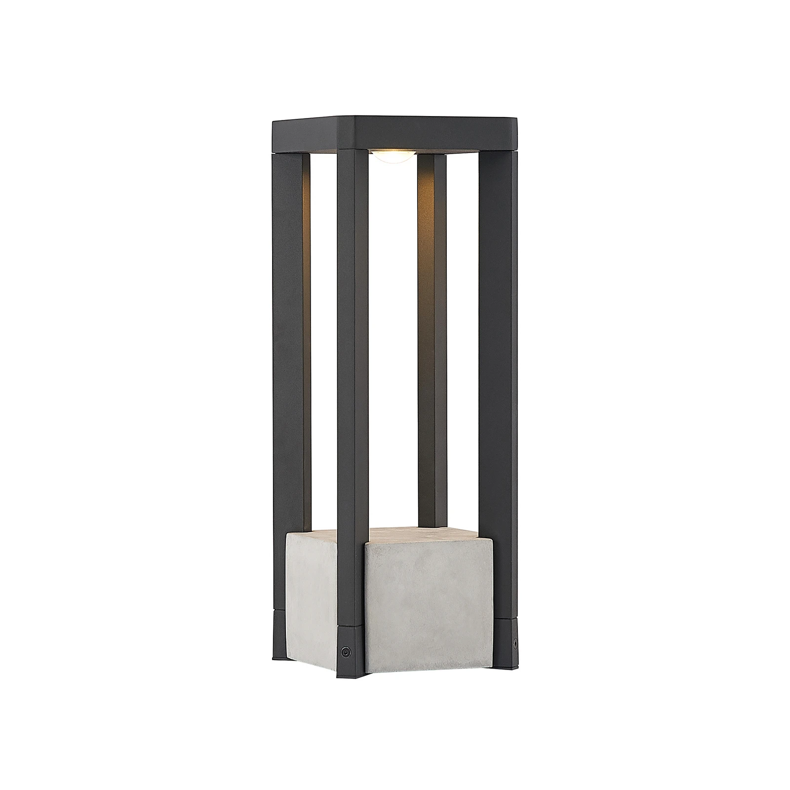 Lucande Baliza LED Kalisa, IP65, 42 cm, gris, metal