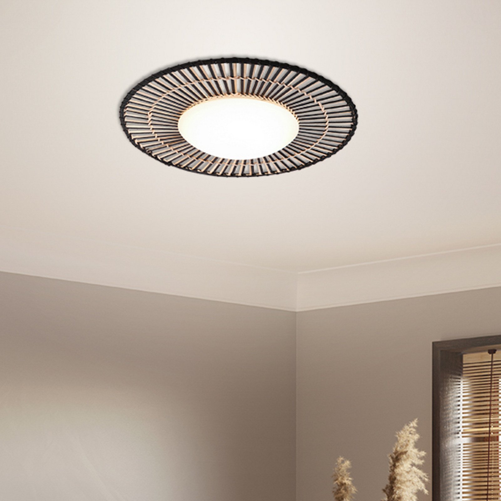 Steinhauer Plafonieră cu LED Aura bambus - Camera de zi / sufragerie - Scandinavă - bambus alb - Bamboo