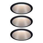 Cole LED spot, silver/black, set of 3 - Paulmann