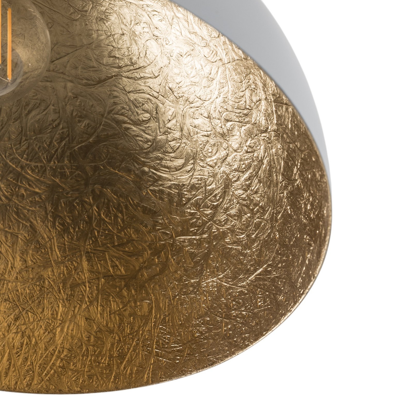 Taklampe Sfera, Ø 35 cm, hvit/gull