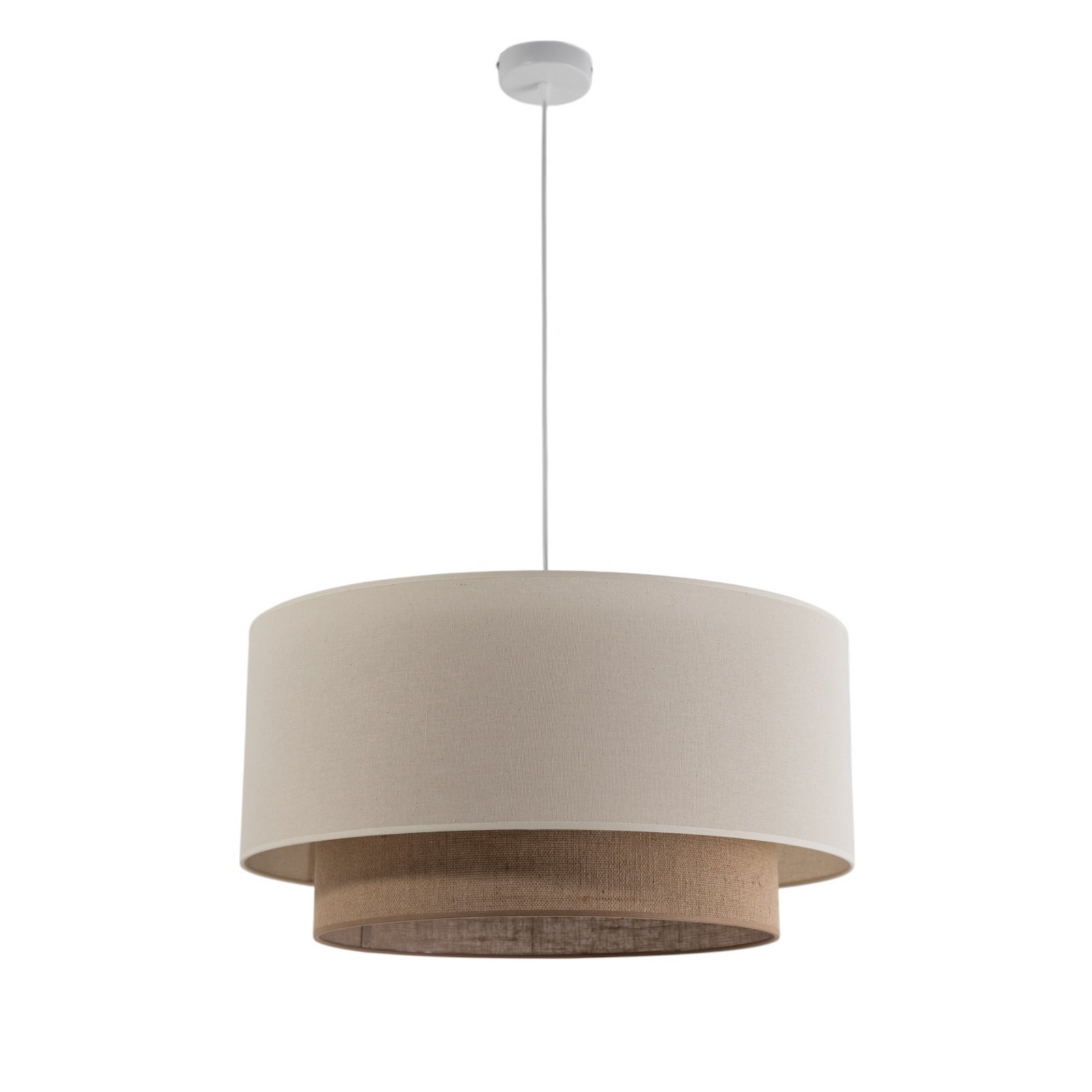 Boho Hängeleuchte, Ø 60 cm 1-flammig ecru/Jute