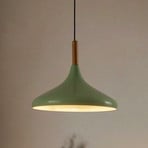 Suspension Chris, vert menthe/blanc, Ø 35 cm, métal, détail en bois