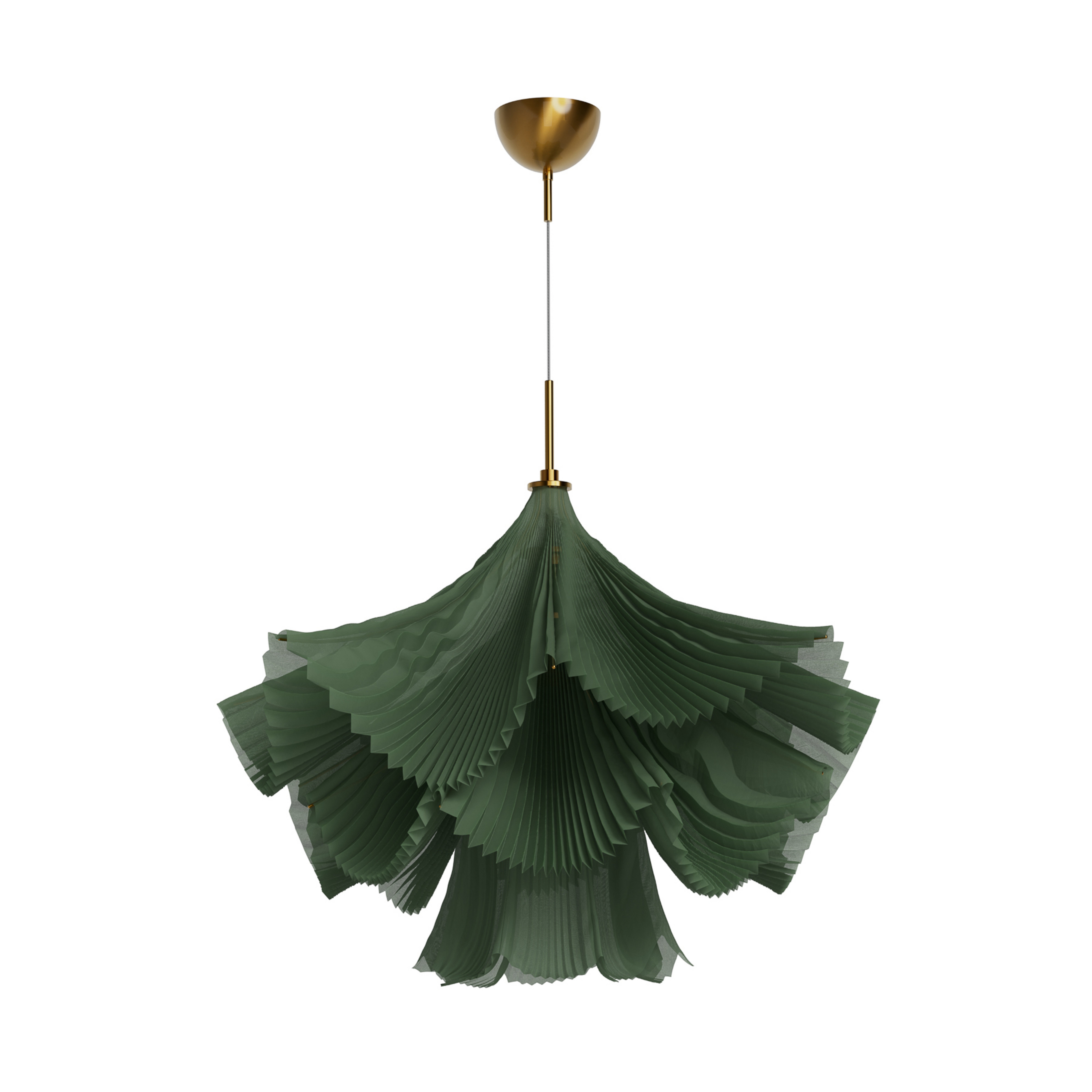 Candeeiro suspenso Juliette, verde, metal, tule, 75 cm, E27 - By Rydéns