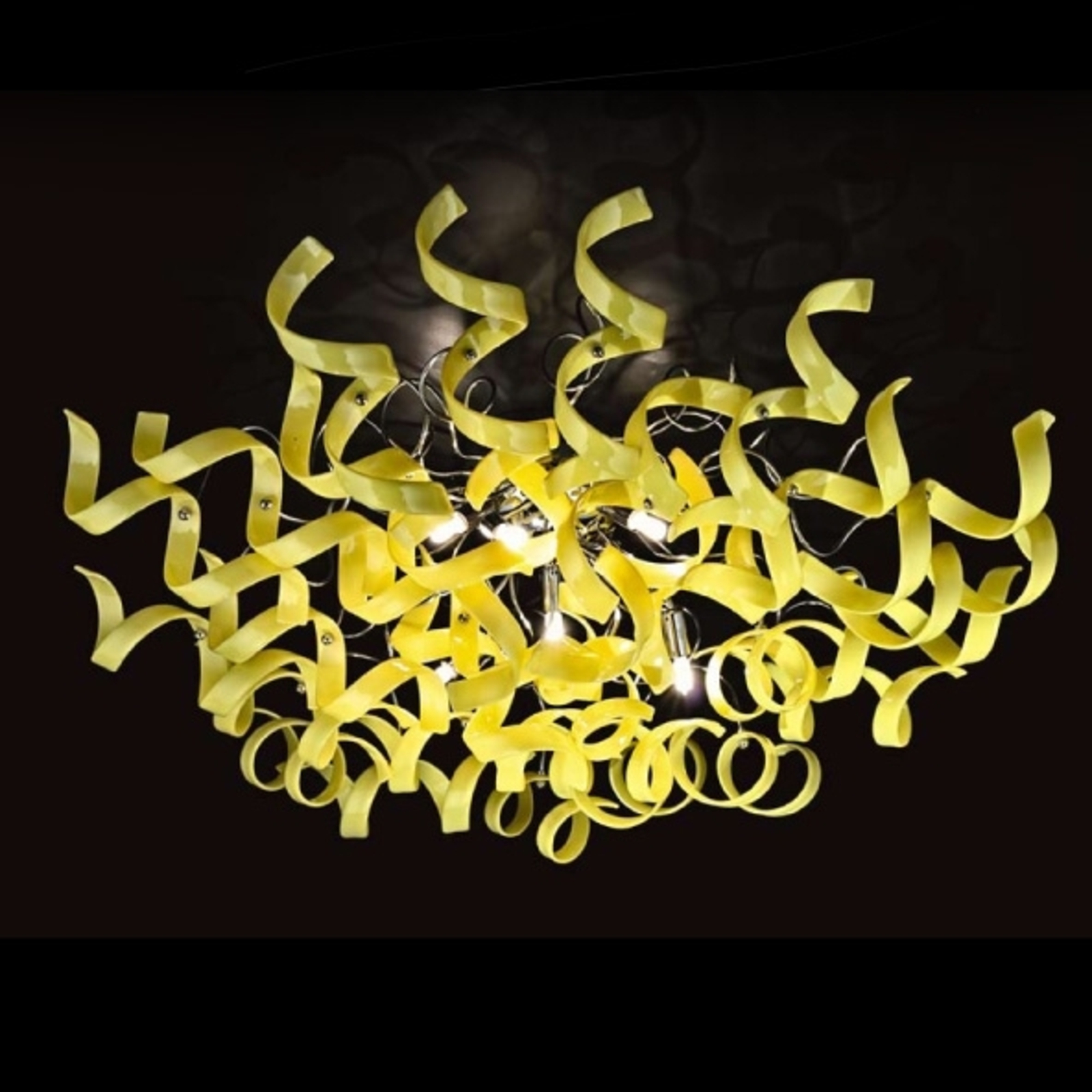 Mettallux Beautiful ceiling light Yellow, for Living / Dining Room, metal, glass, G9, 40 W, energy efficiency: A++, H: 40 cm
