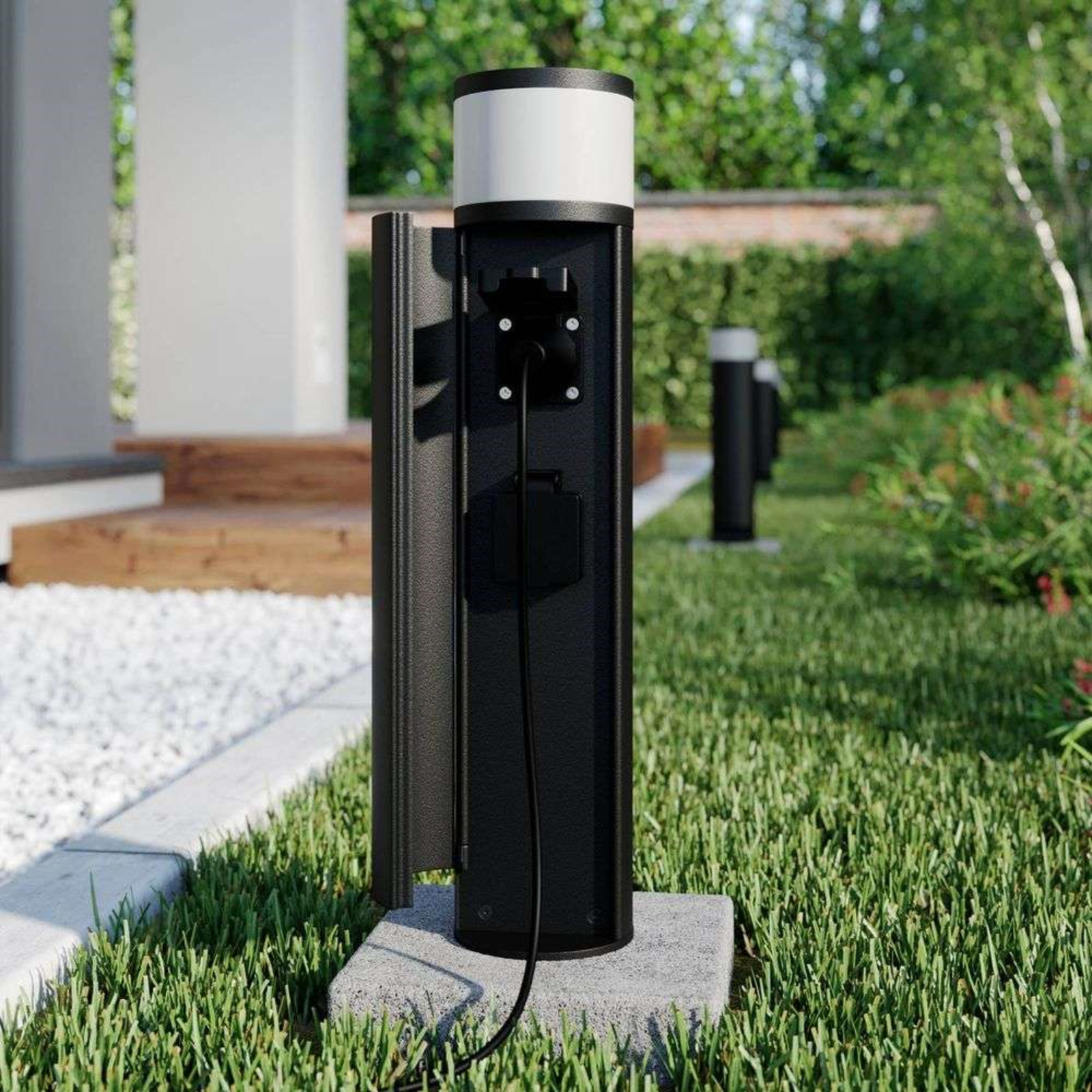 Corban Cover Up Vonkajšie Záhradná Lampa w/2 Power strip Graphite - Lucande