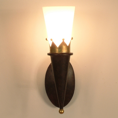 Applique rustique CORONA avec décorations dorées