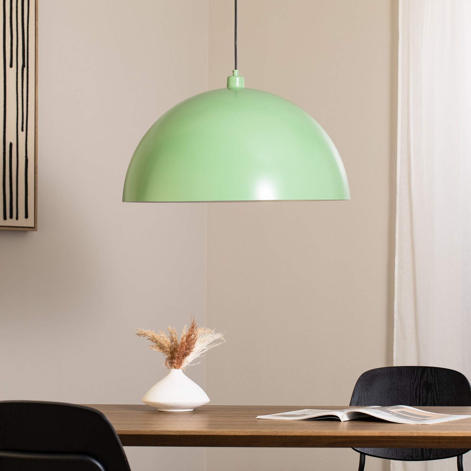 Viseća svjetiljka Kure, mint zelena, metalna, Ø 60 cm, E27