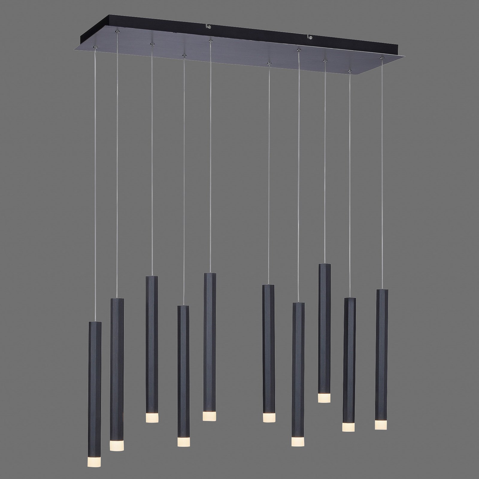 LED hanglamp Bruno, 10-lamps, zwart