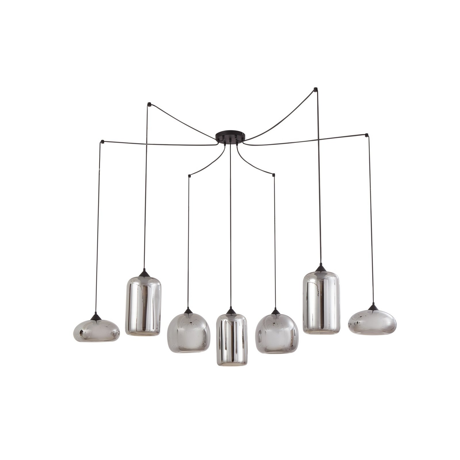 Marla 7 Candeeiro Suspenso Fumo Cinzento - Lindby
