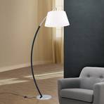 Philipp arc lamp fabric lampshade chrome/black