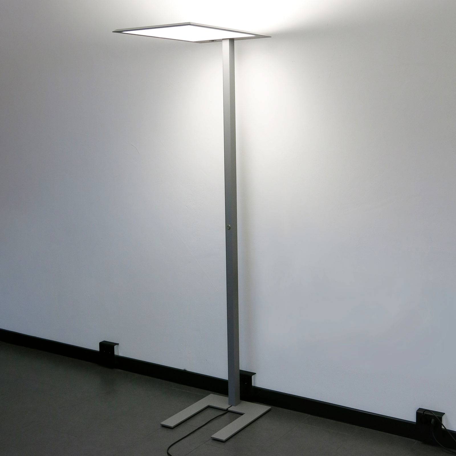 Lampadaire LED LEAS, 203 cm, titane, bouton