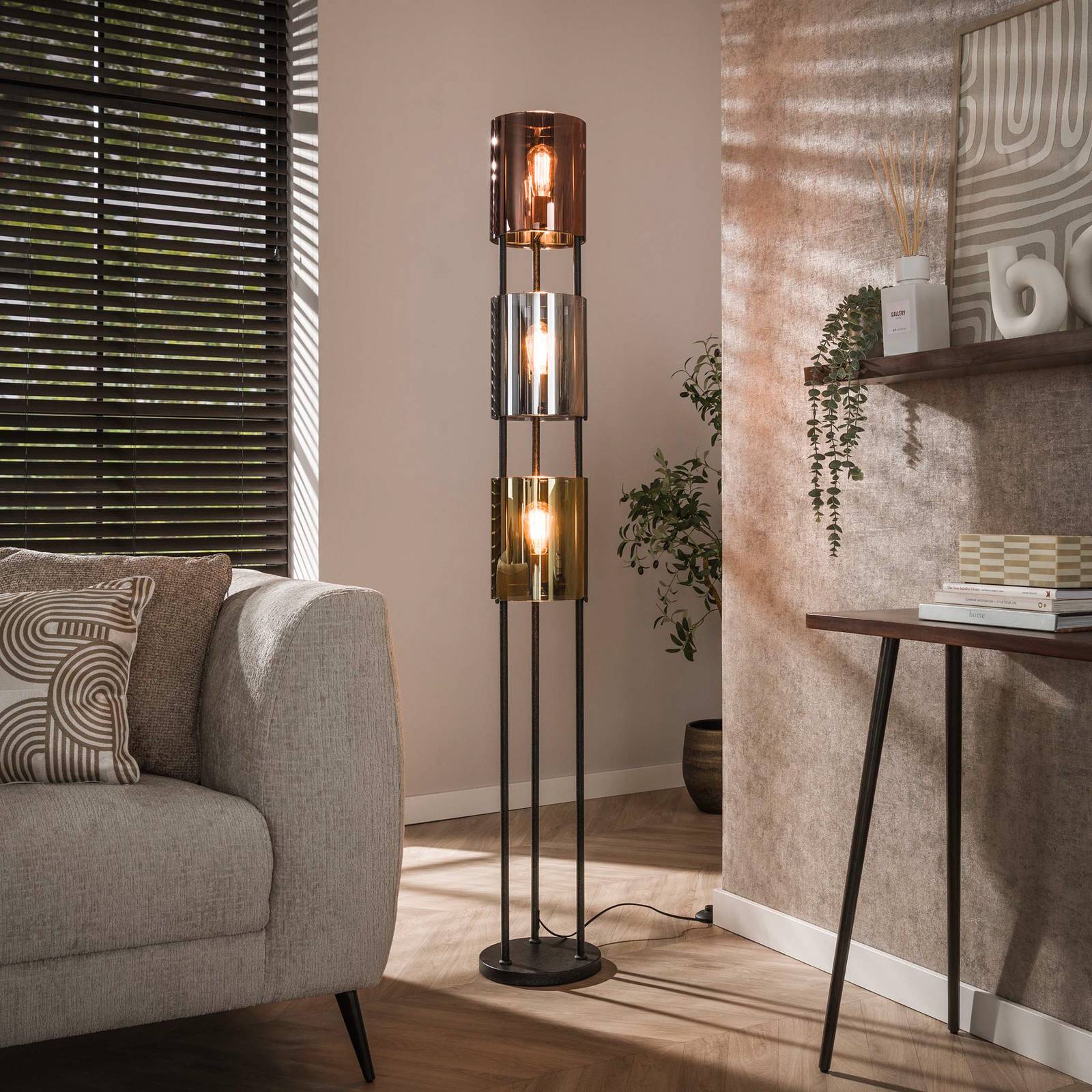 Zijlstra Lucente Tricolore Vloerlamp voor woonkamer / eettafel - modern - zwart - metaal - staande lamp