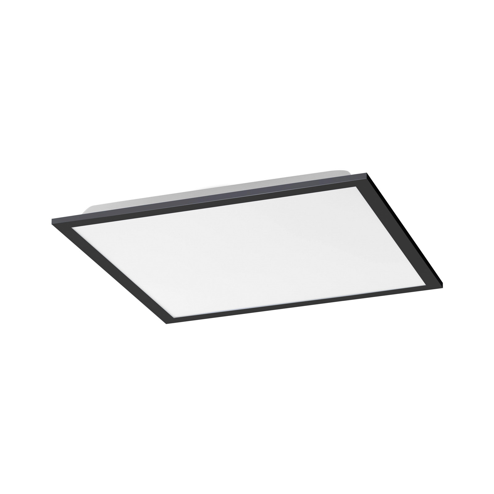 Flat LED-taklampe, CCT, svart, 45 x 45 cm