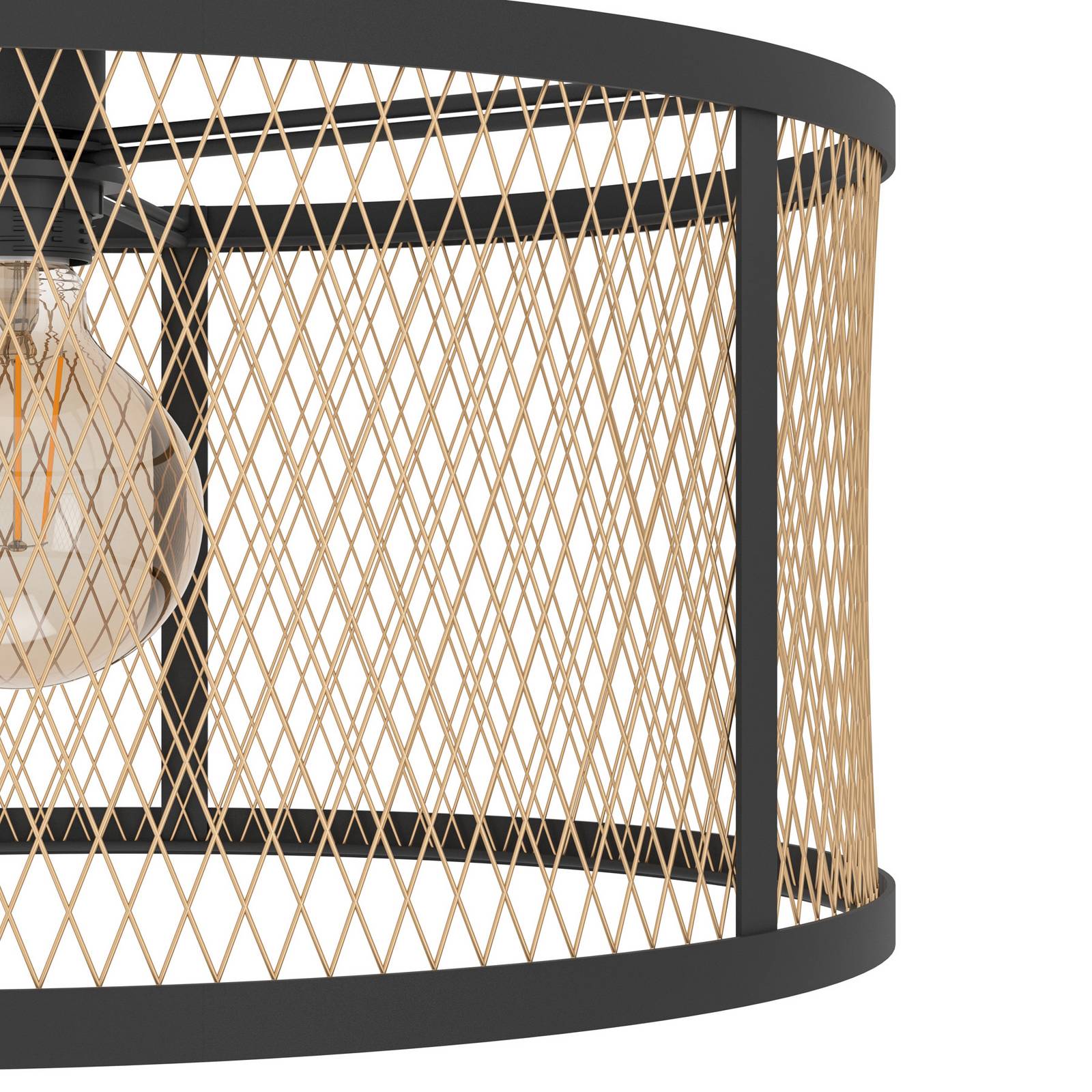 Lampa sufitowa Dellow, Ø 45 cm, czarny/kolor mosiądzu, stal