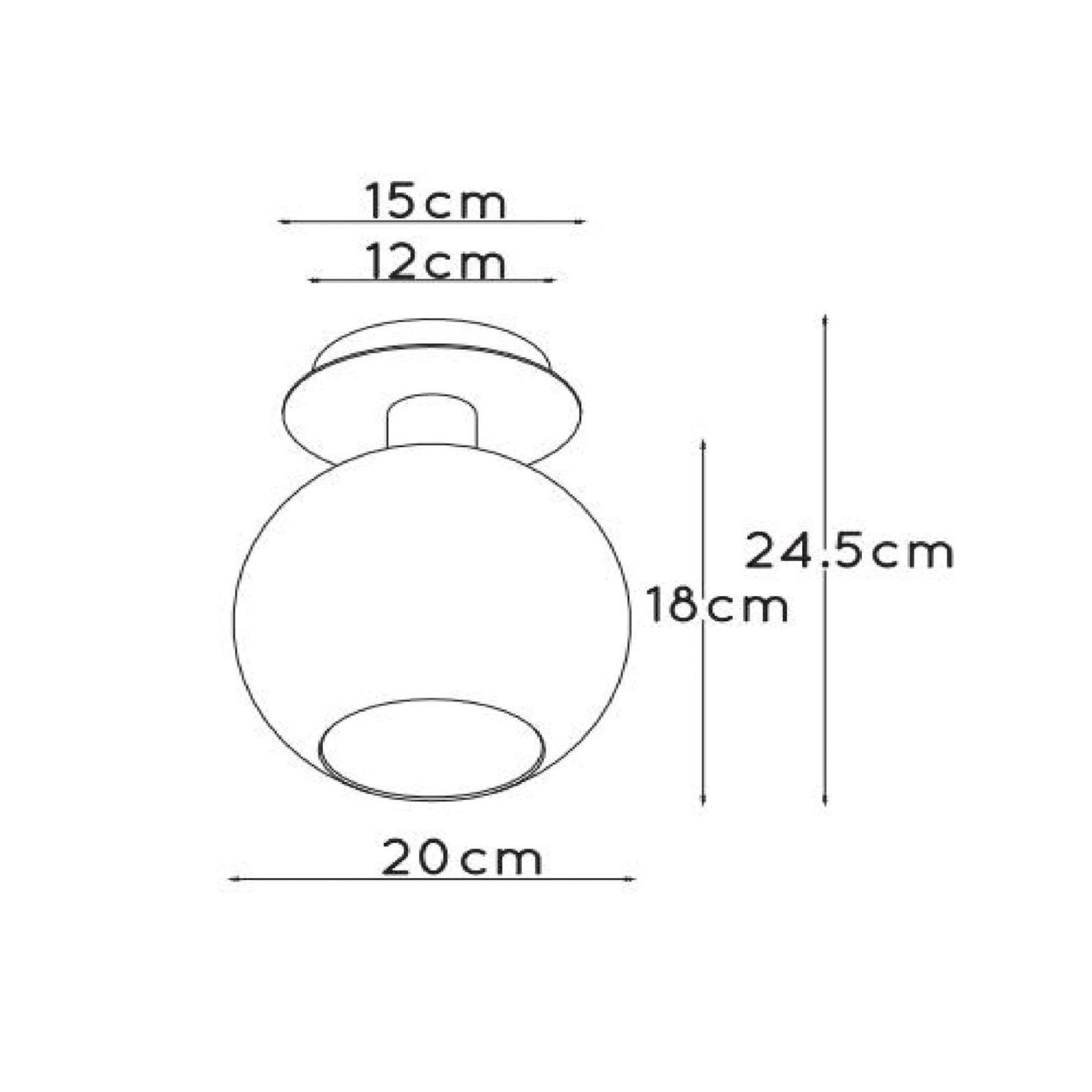 Marius plafondlamp, goud, 1-lamp, glas