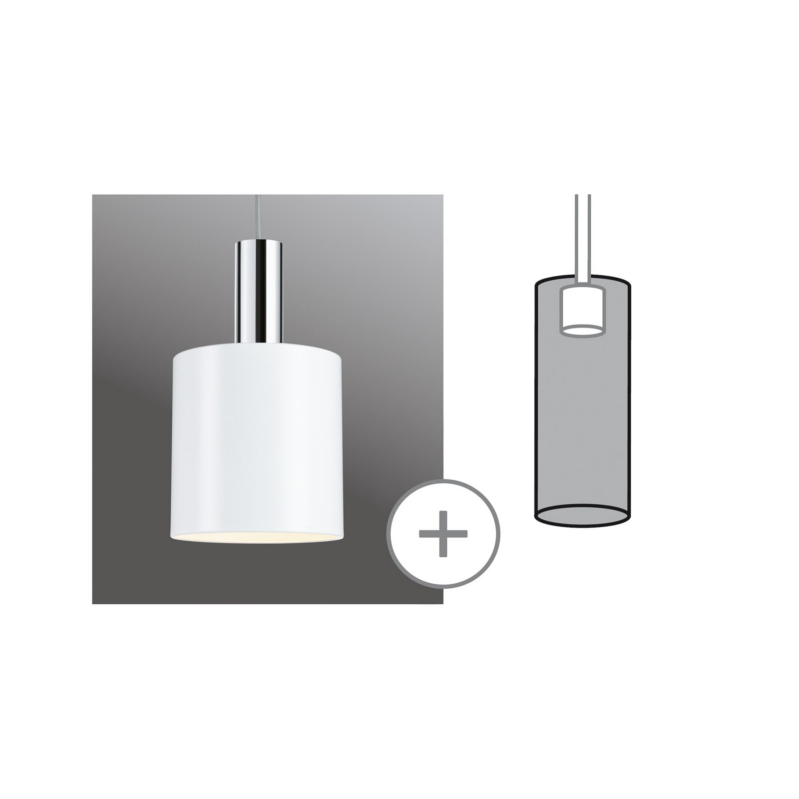 Paulmann URail abat-jour Tallis 2Easy, blanc mat