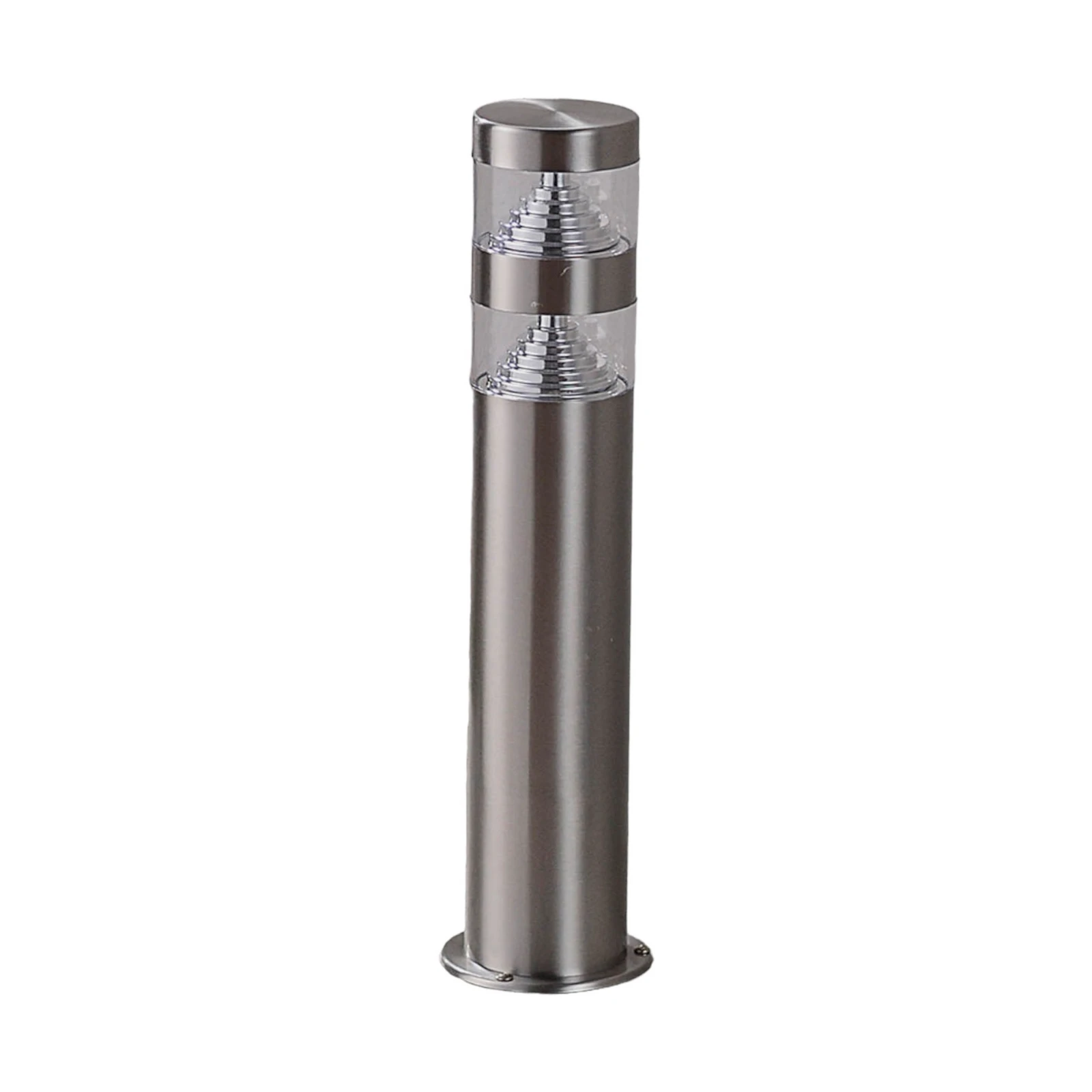 Lindby Lámpara sobremuro LED Lanea, 40 cm, gris, acero inoxidable, IP44