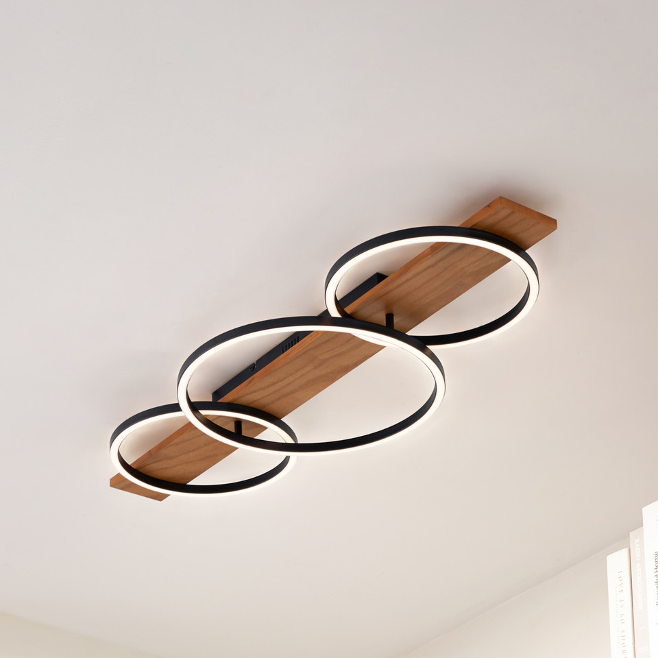 Lindby Galad 3 LED Plafond Trä, trä från Lindby