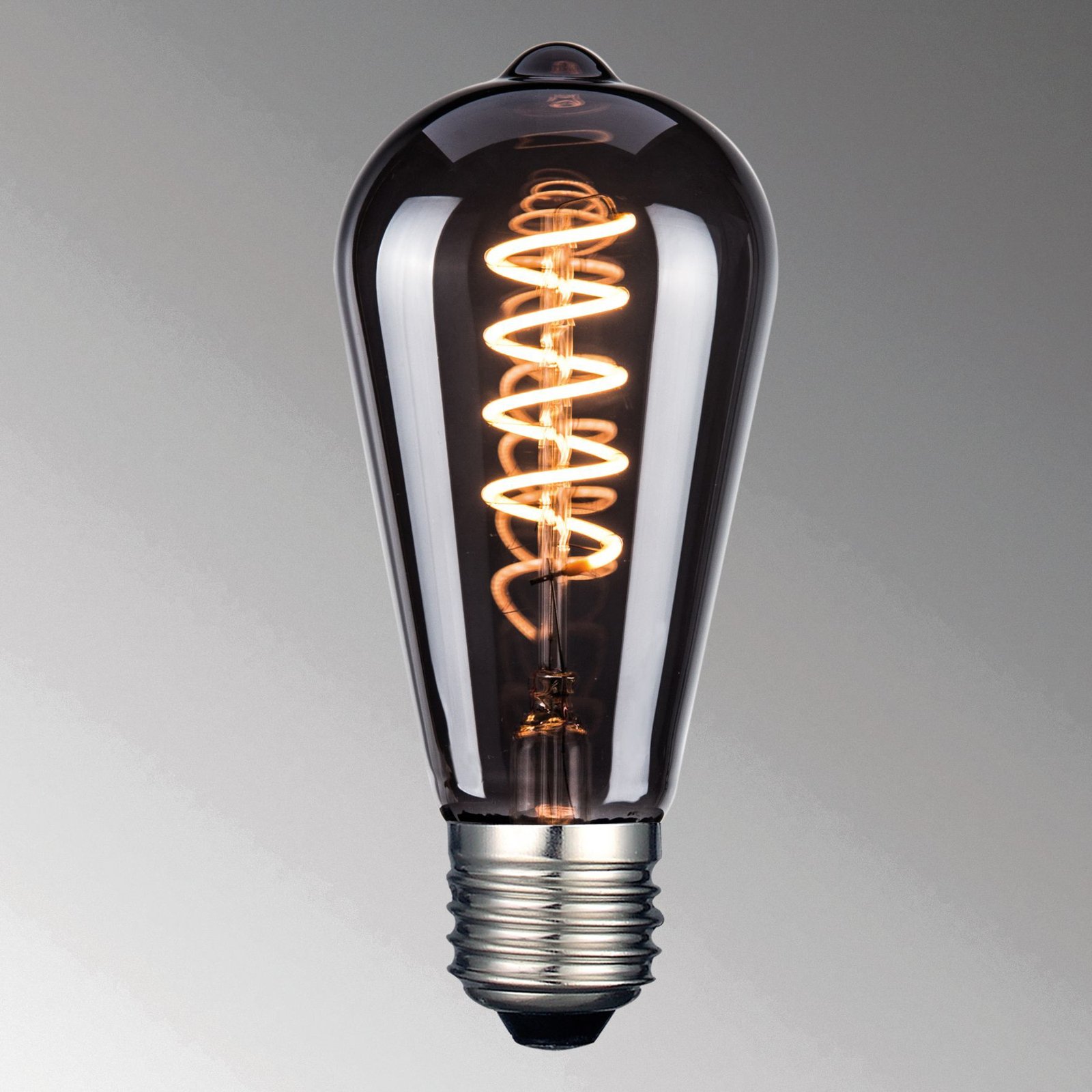 LED-lampa, E27, Rustika, rökfärgad, 4 W, 1800 K