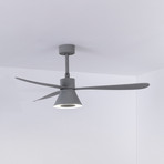 Ventilator de tavan cu LED Amelia Cone L, gri, curent continuu, silențios, 132