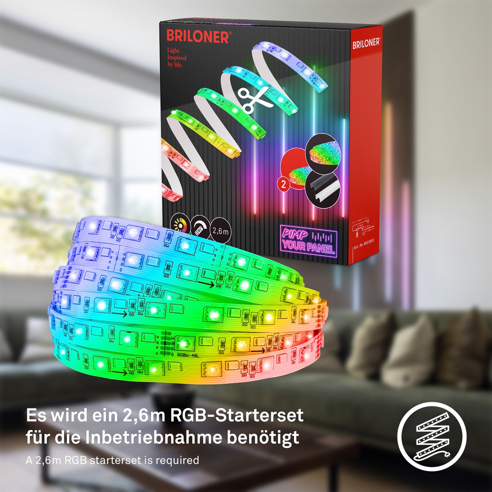 LED-Stripe Pimp your panel, Ergänzungsset, RGBW, Länge 2,6 m