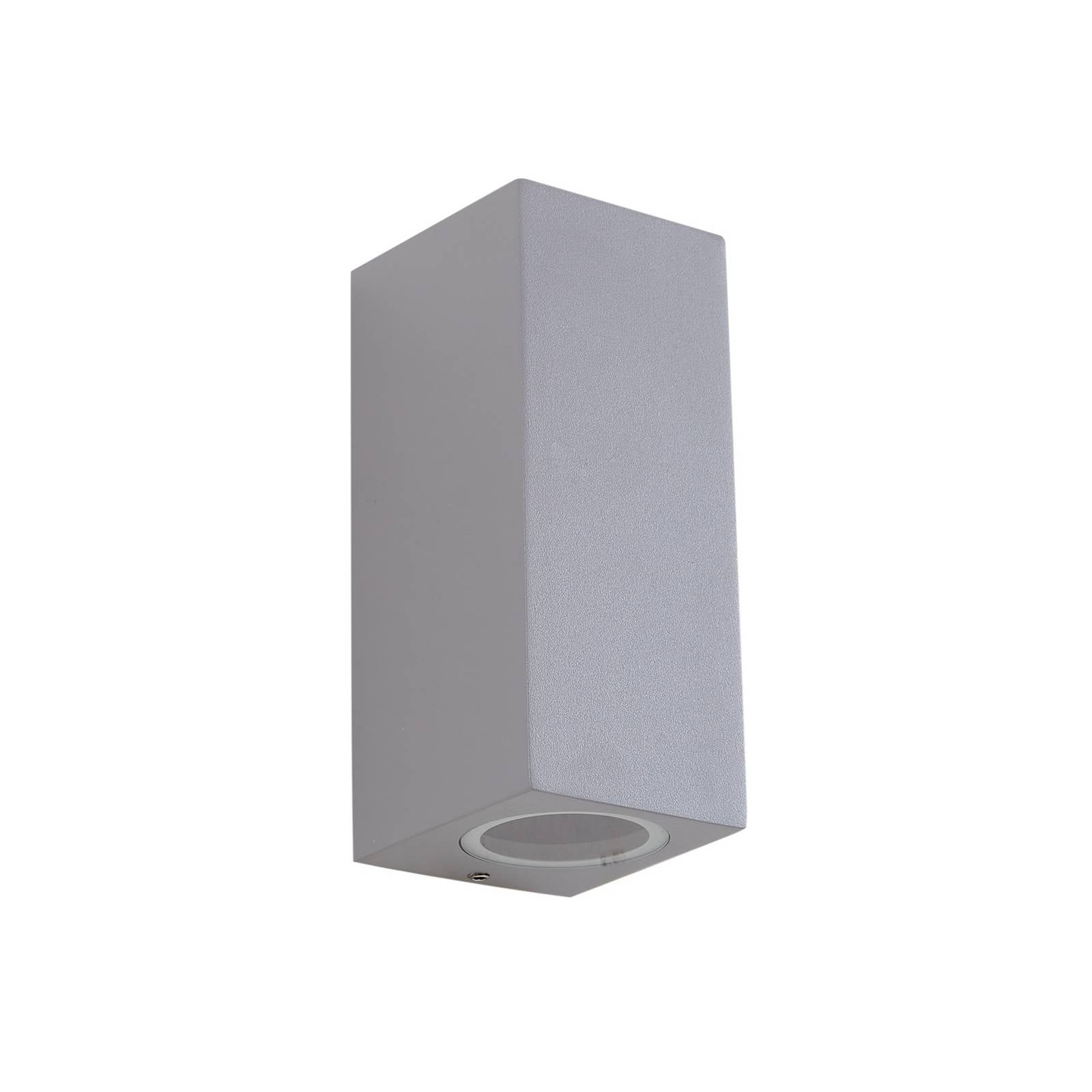 Lucande Außenwandleuchte Xava, up/down, grau, 2-flg., GU10