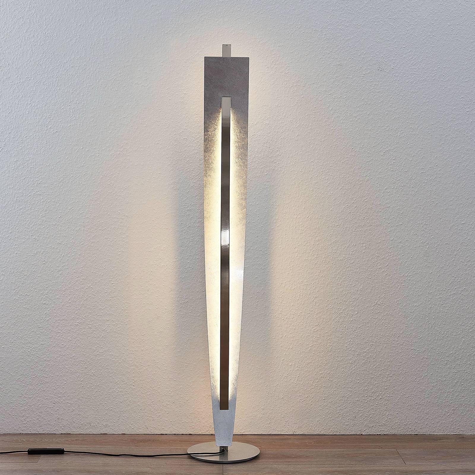 Lampa stojąca LED Lucande Marija, kolor srebrny, metal, 140 cm