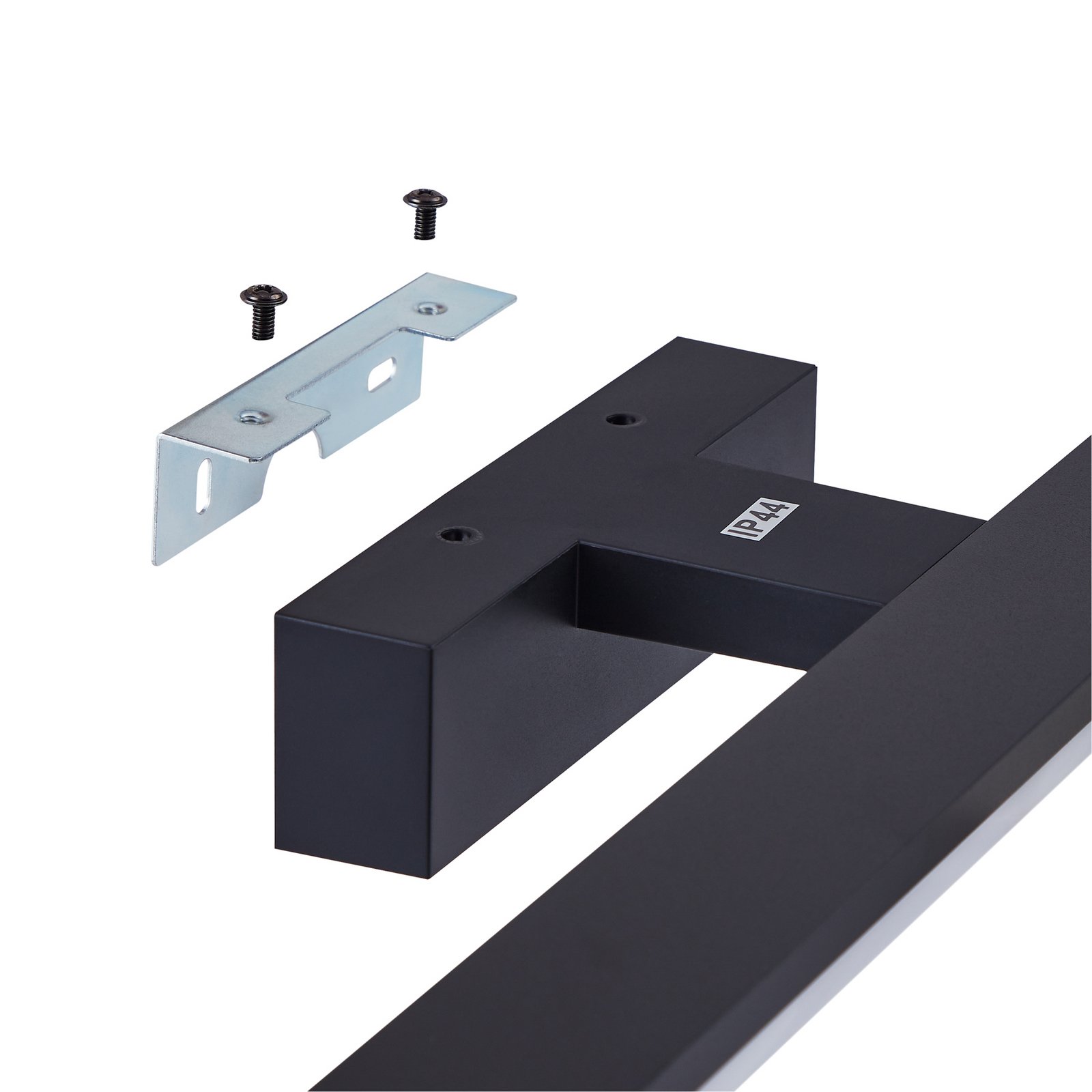 LED-vegglampe Pandella 1, lengde 78 cm, svart, aluminium